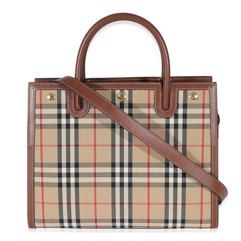 burberry title vintage check tote bag|pre owned burberry bags.